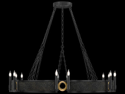 Fine Art Handcrafted Lighting 12-Light Mirage Black Iron Traditional Chandelier
