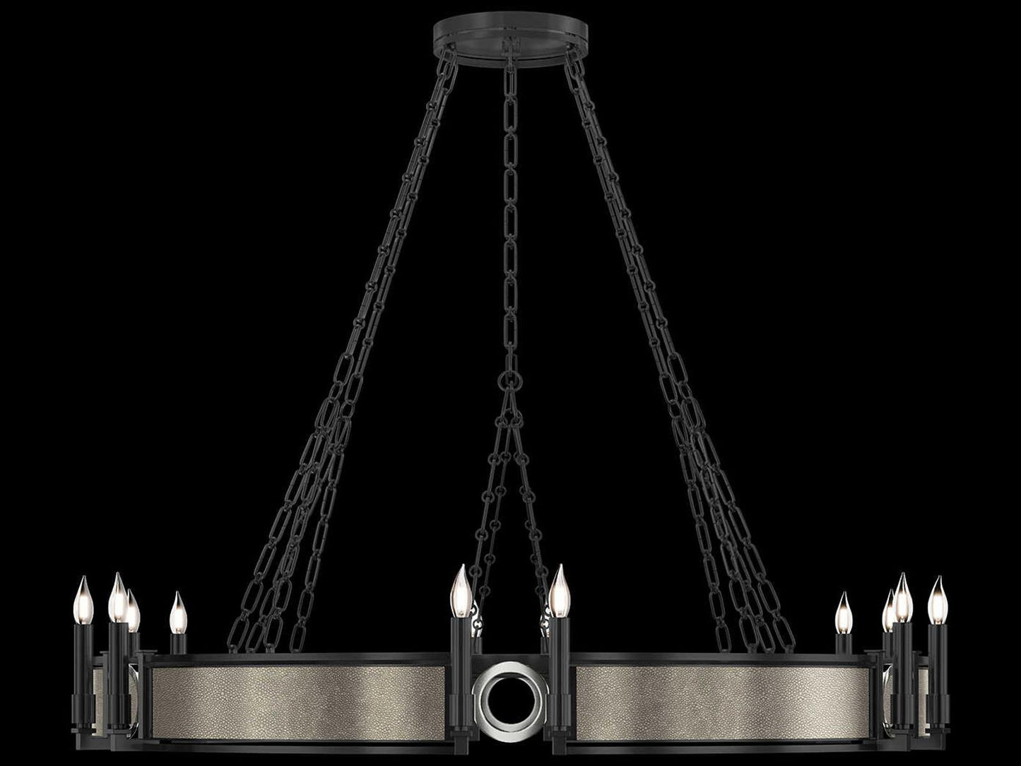 Fine Art Handcrafted Lighting 12-Light Mirage Black Iron Traditional Chandelier