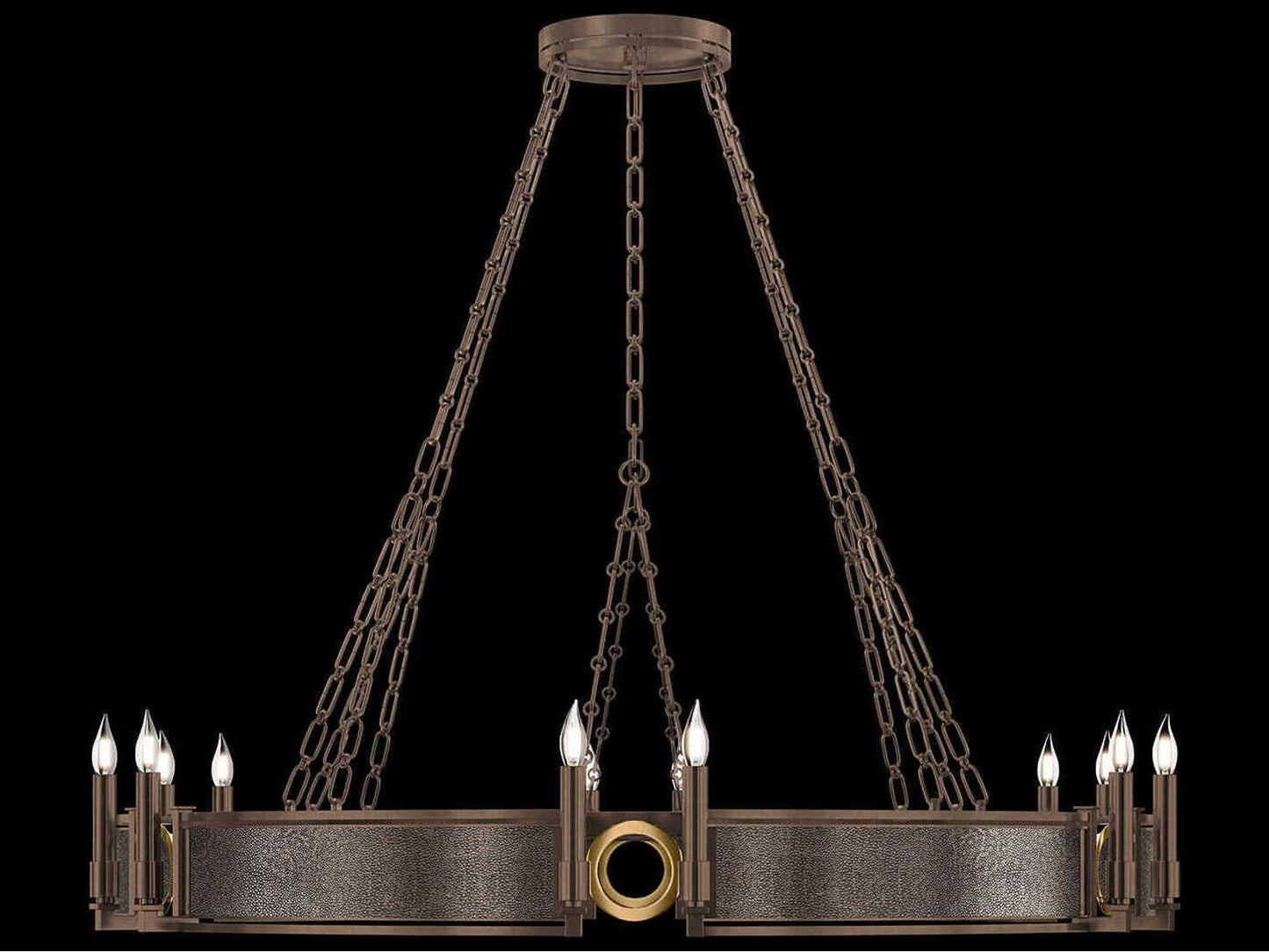 Fine Art Handcrafted Lighting 12-Light Mirage Round Chandelier in Bronze
