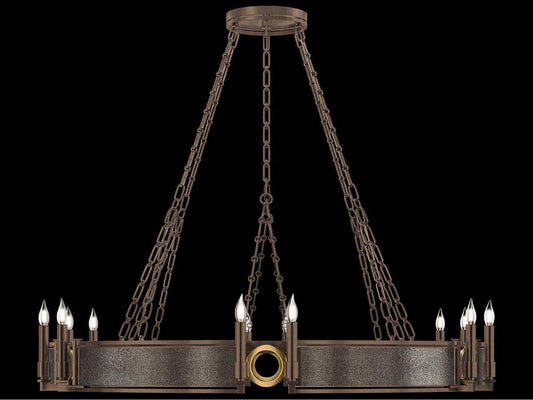 Fine Art Handcrafted Lighting 12-Light Mirage Round Chandelier in Bronze
