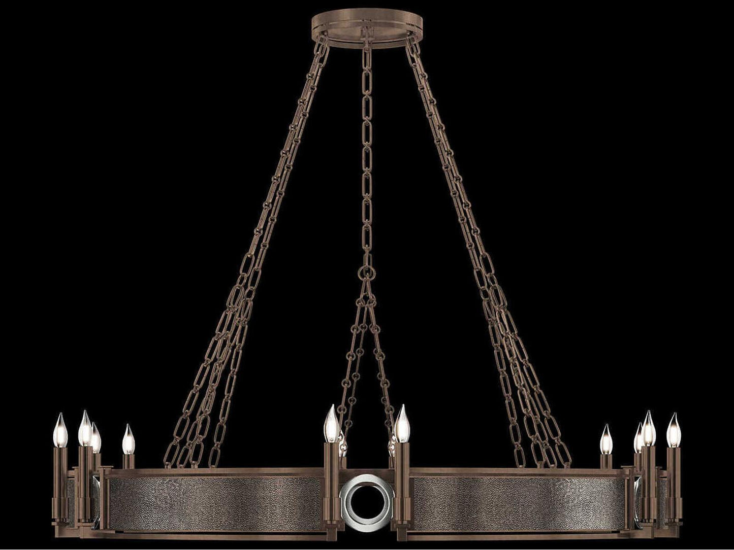 Fine Art Handcrafted Lighting 12-Light Mirage Round Chandelier in Bronze
