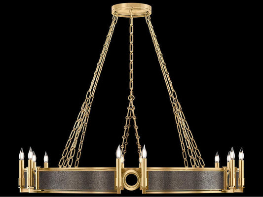 Fine Art Handcrafted Lighting Mirage 12-Light Gold Leaf Traditional Candelabra Chandelier