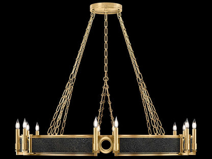 Fine Art Handcrafted Lighting Mirage 12-Light Gold Leaf Traditional Candelabra Chandelier