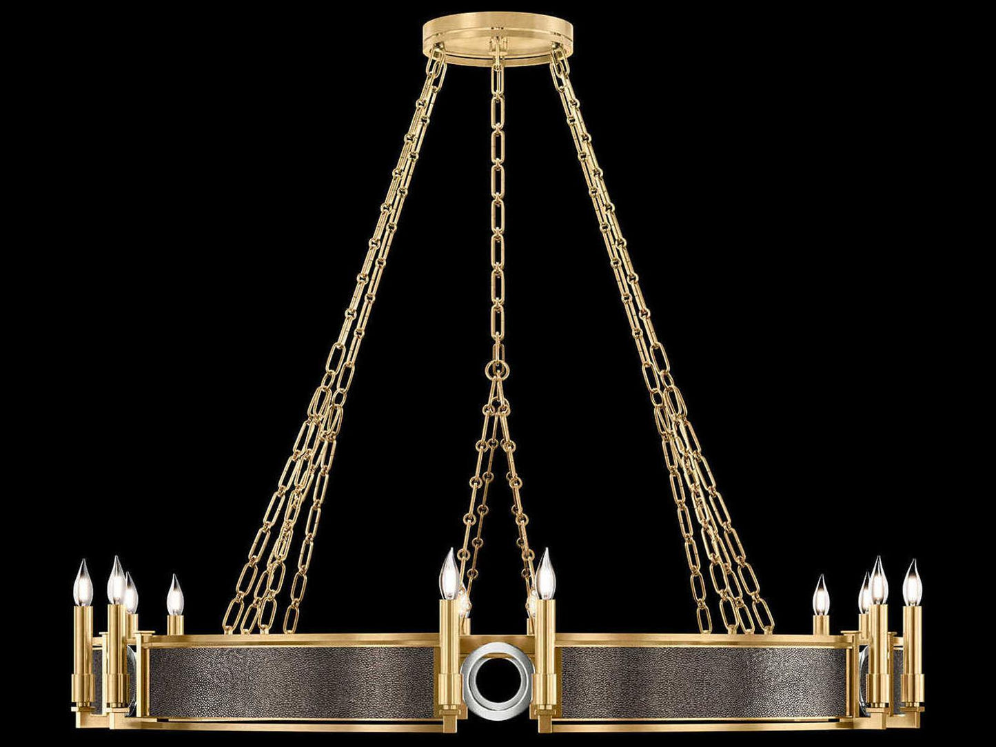 Fine Art Handcrafted Lighting Mirage 12-Light Gold Leaf Traditional Candelabra Chandelier