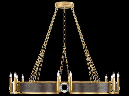 Fine Art Handcrafted Lighting Mirage 12-Light Gold Leaf Traditional Candelabra Chandelier