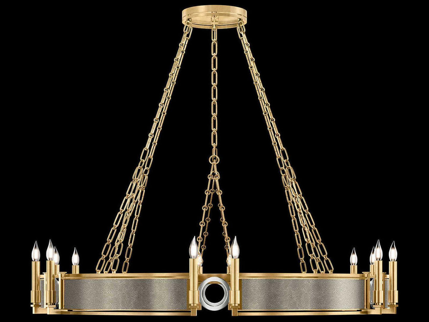 Fine Art Handcrafted Lighting Mirage 12-Light Gold Leaf Traditional Candelabra Chandelier