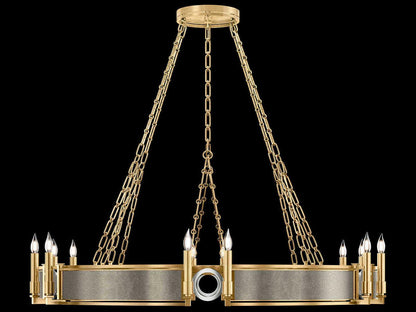 Fine Art Handcrafted Lighting Mirage 12-Light Gold Leaf Traditional Candelabra Chandelier