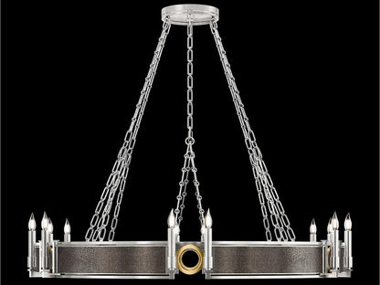 Fine Art Handcrafted Lighting Mirage 12-Light Silver Leaf Traditional Round Chandelier