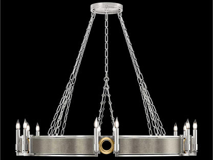 Fine Art Handcrafted Lighting Mirage 12-Light Silver Leaf Traditional Round Chandelier