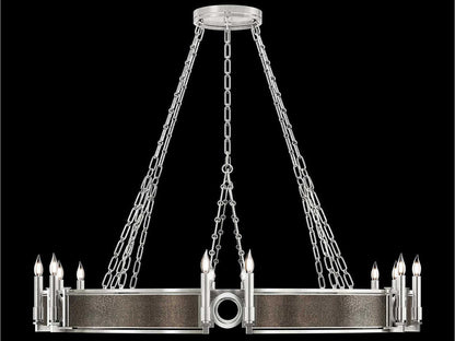 Fine Art Handcrafted Lighting Mirage 12-Light Silver Leaf Traditional Round Chandelier