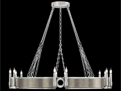 Fine Art Handcrafted Lighting Mirage 12-Light Silver Leaf Traditional Round Chandelier