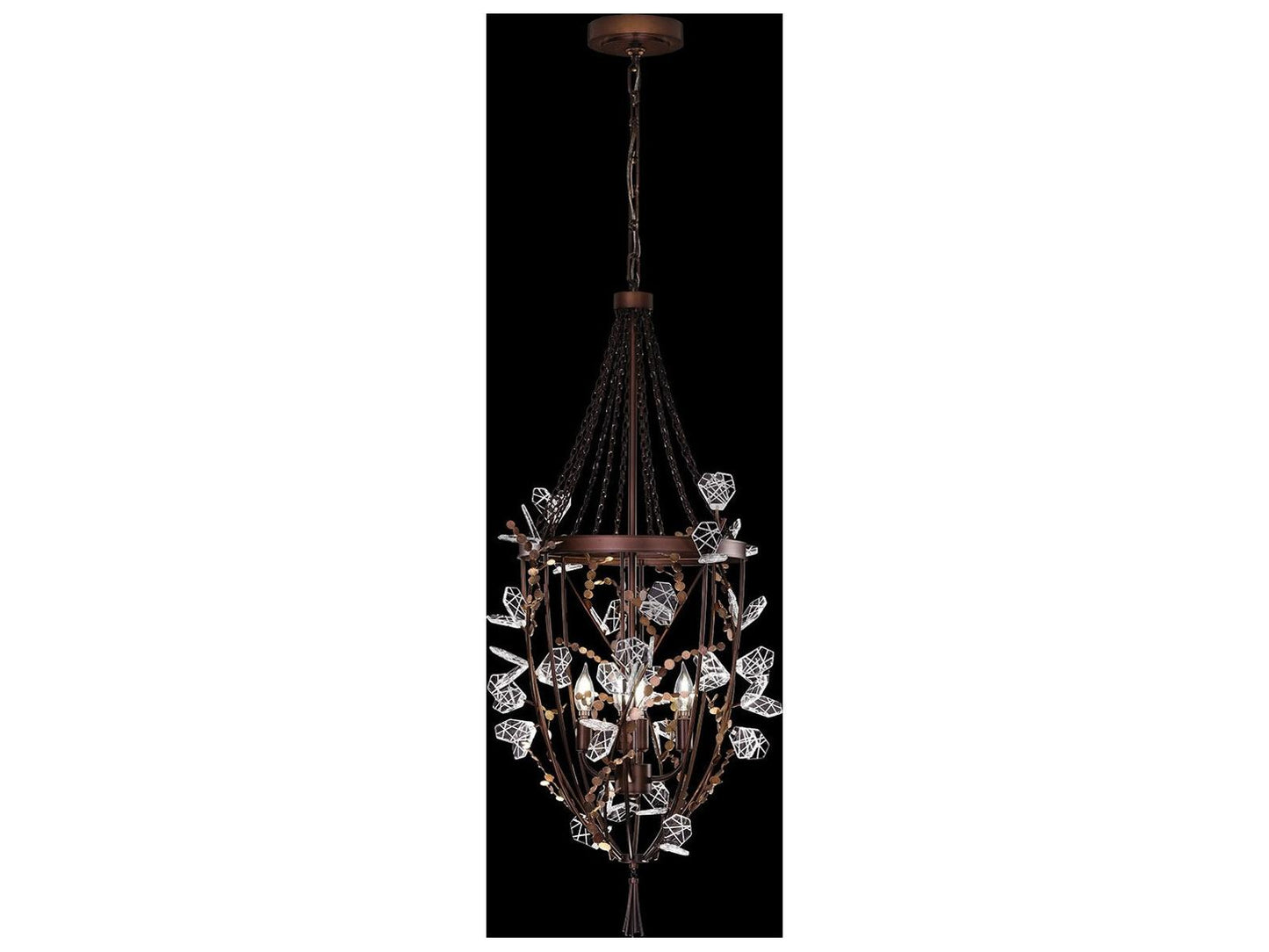 Fine Art Handcrafted Lighting Volare 4-Lights Bronze Lantern Chandelier