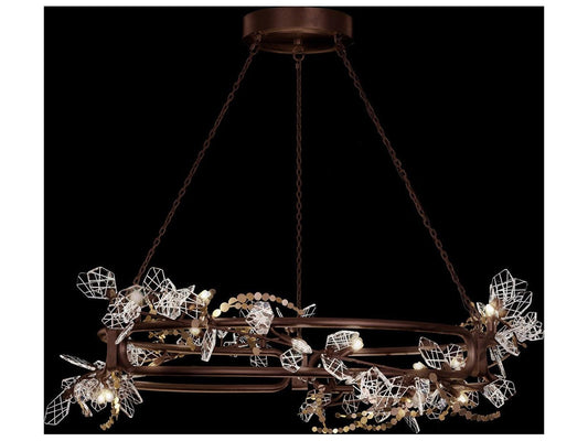 Fine Art Handcrafted Lighting Volare 20-Lights Bronze LED Round Chandelier