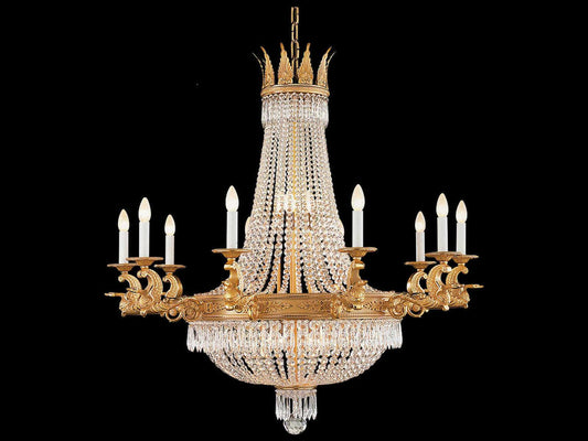 Fine Art Handcrafted Lighting Mariner Luxury 23-Light Traditional Chandelier Antique Gold Plated