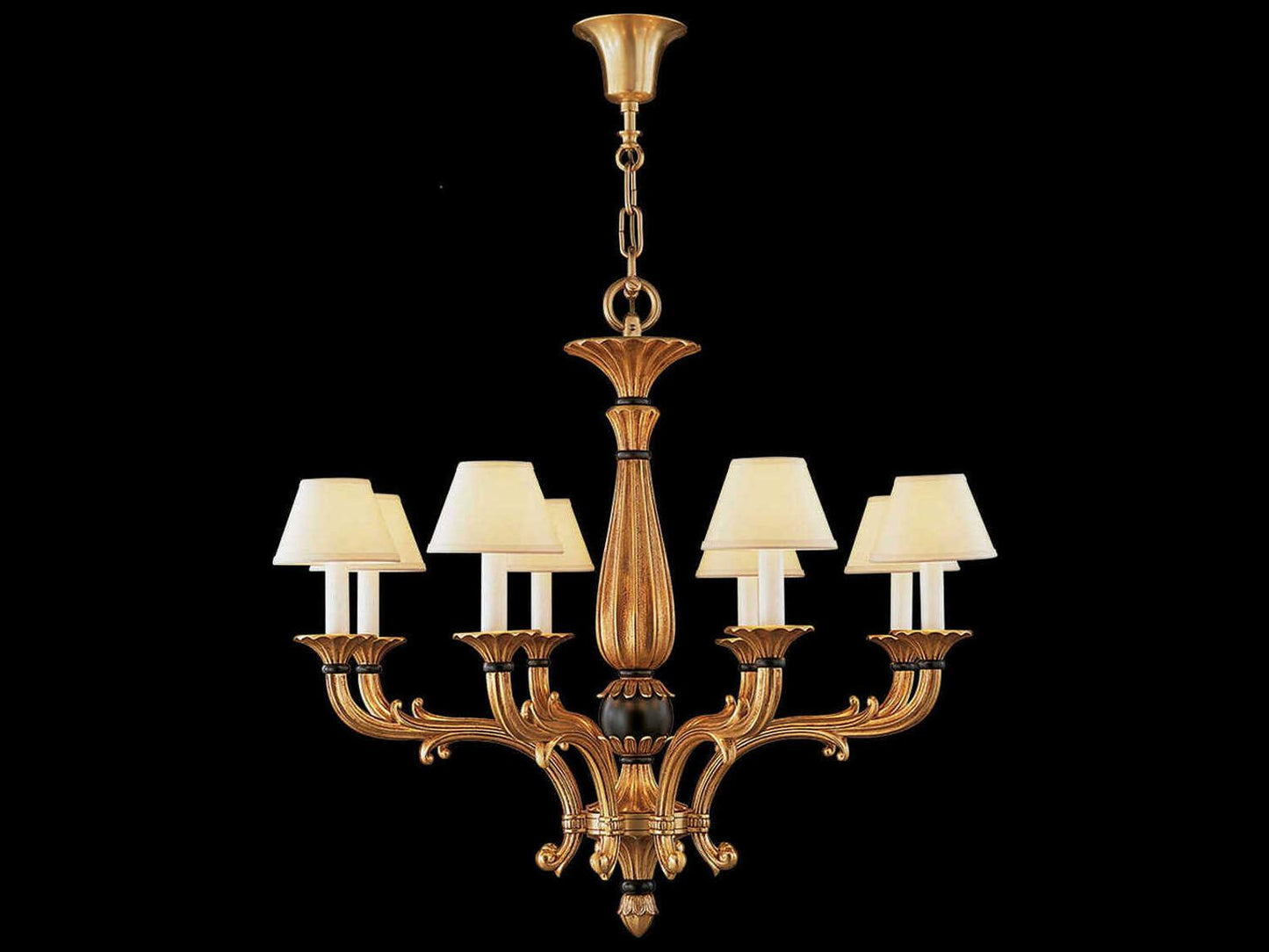 Fine Art Handcrafted Lighting Mariner Luxury 8-Light French Gold Traditional Chandelier