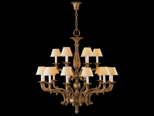 Fine Art Handcrafted Lighting Mariner 18-Light Traditional Candelabra Chandelier Aged Bronze