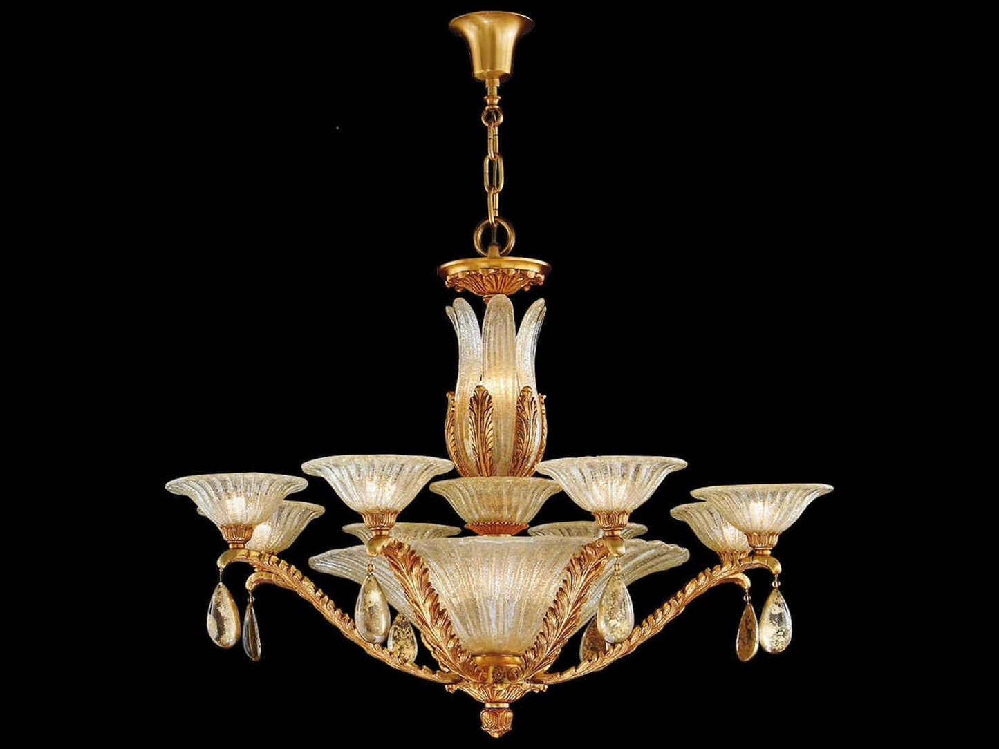 Fine Art Handcrafted Lighting Mariner Luxury 19-Light Traditional Bowl Chandelier in French Gold