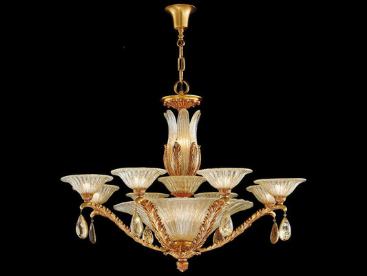 Fine Art Handcrafted Lighting Mariner Luxury 19-Light Traditional Bowl Chandelier in French Gold