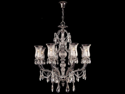 Fine Art Handcrafted Lighting Mariner Luxury 8-Light Old Silver Traditional LED Chandelier