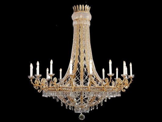 Fine Art Handcrafted Lighting Mariner Luxury 22-Light Candelabra Chandelier Antique Gold Plated