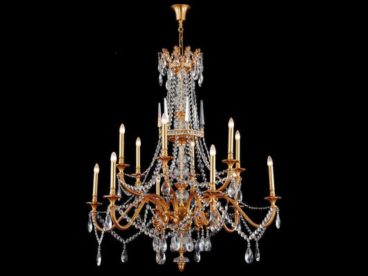 Fine Art Handcrafted Lighting Mariner Luxury 5-Light French Gold Chandelier with Crystal Accents
