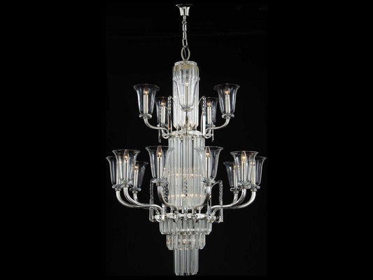 Fine Art Handcrafted Lighting 26-Light Mariner Luxury Chandelier in Polished Silver