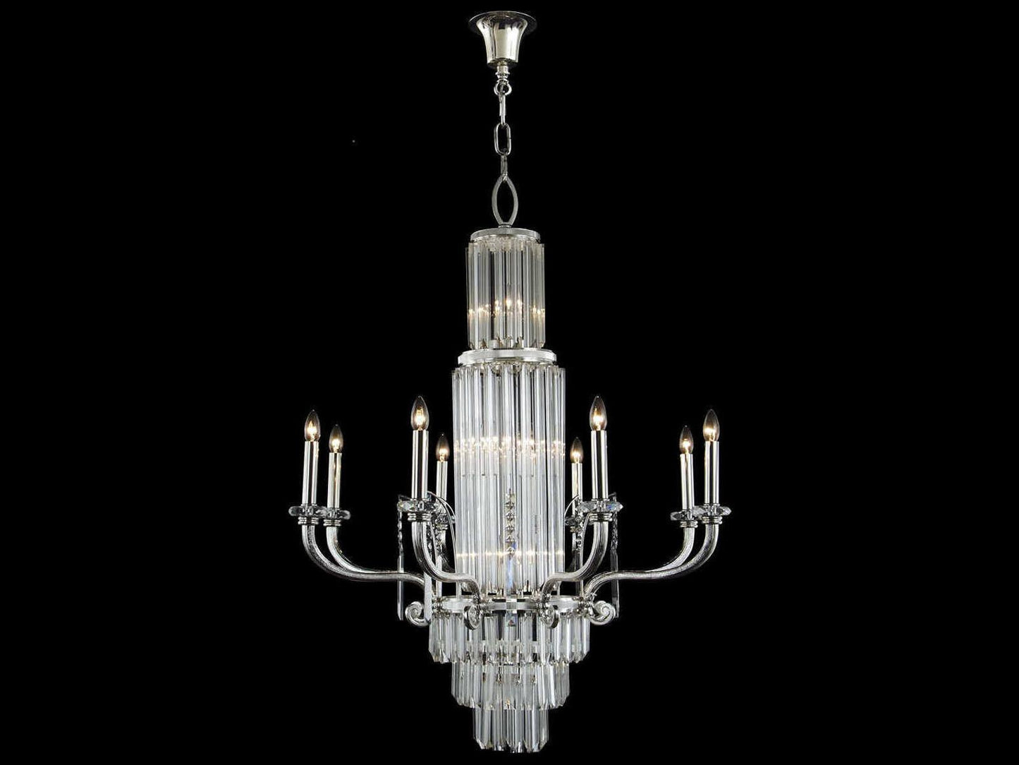 Fine Art Handcrafted Lighting 15-Light Mariner Luxury Chandelier in Polished Silver