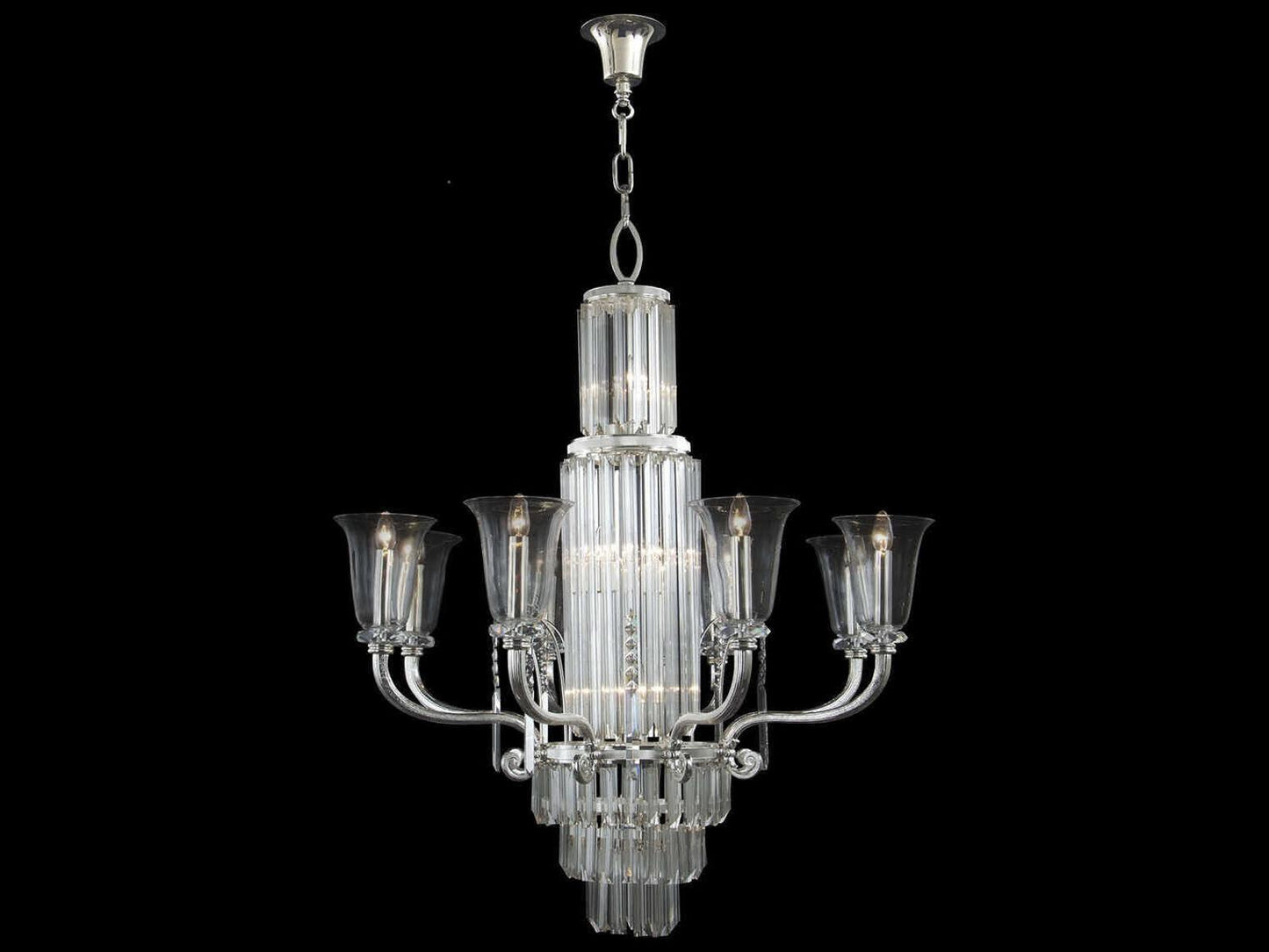 Fine Art Handcrafted Lighting Mariner Luxury 15-Light Polished Silver Traditional Chandelier