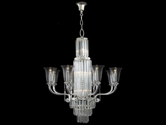 Fine Art Handcrafted Lighting Mariner Luxury 15-Light Polished Silver Traditional Chandelier