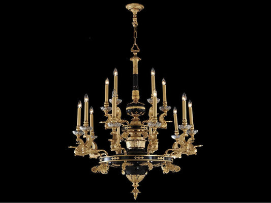 Fine Art Handcrafted Lighting 15-Light Mariner Luxury Candelabra Chandelier in French Gold