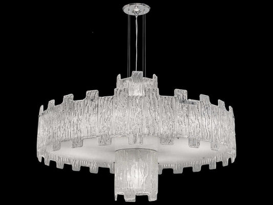 Fine Art Handcrafted Lighting Mariner Luxury 15-Light Polished Chrome Drum Chandelier