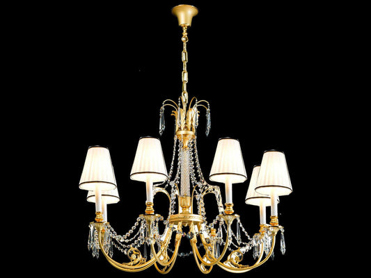 Fine Art Handcrafted Lighting Mariner Luxury 8-Light Polished Brass Candelabra Chandelier
