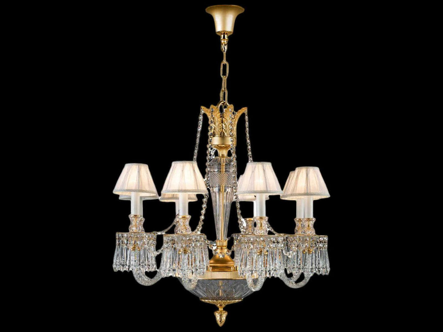 Fine Art Handcrafted Lighting Mariner Luxury 8-Light Antique Gold Plated Chandelier