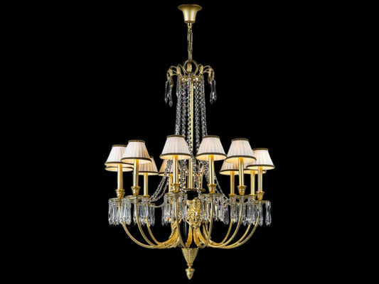 Fine Art Handcrafted Lighting 12-Light Mariner Luxury Traditional Chandelier with Antique Gold Plated Finish