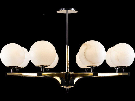 Fine Art Handcrafted Lighting 8-Light Mariner Luxury Chandelier Polished Brass Fume Globe