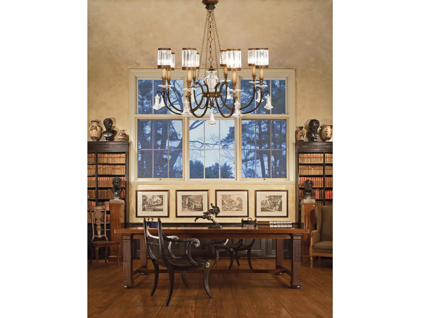 Fine Art Handcrafted Lighting Eaton Place 8-Light Empire Chandelier in Bronze with Clear Crystal