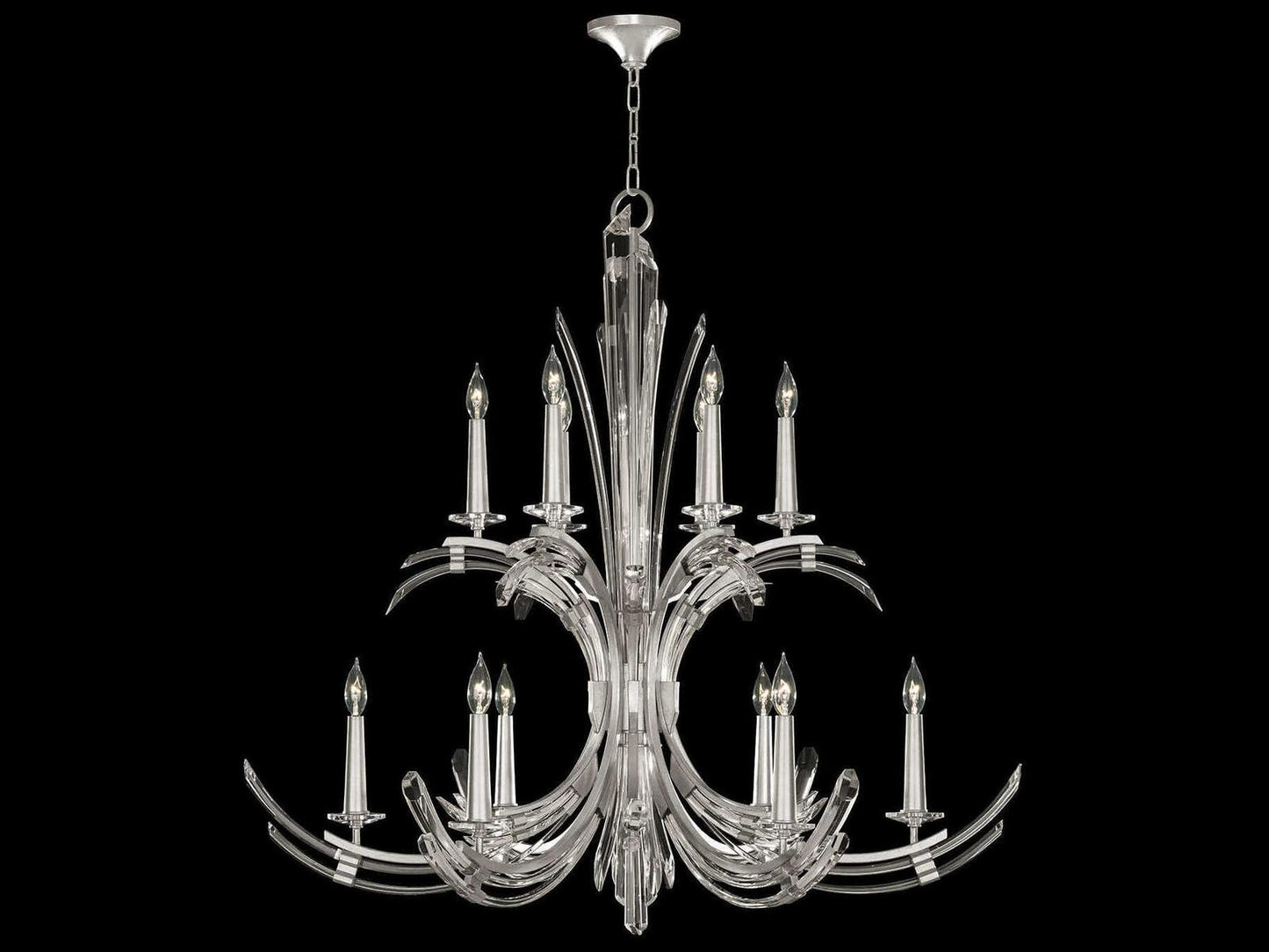 Fine Art Handcrafted Lighting 12-Light Trevi Candelabra Chandelier with Crystal Accents