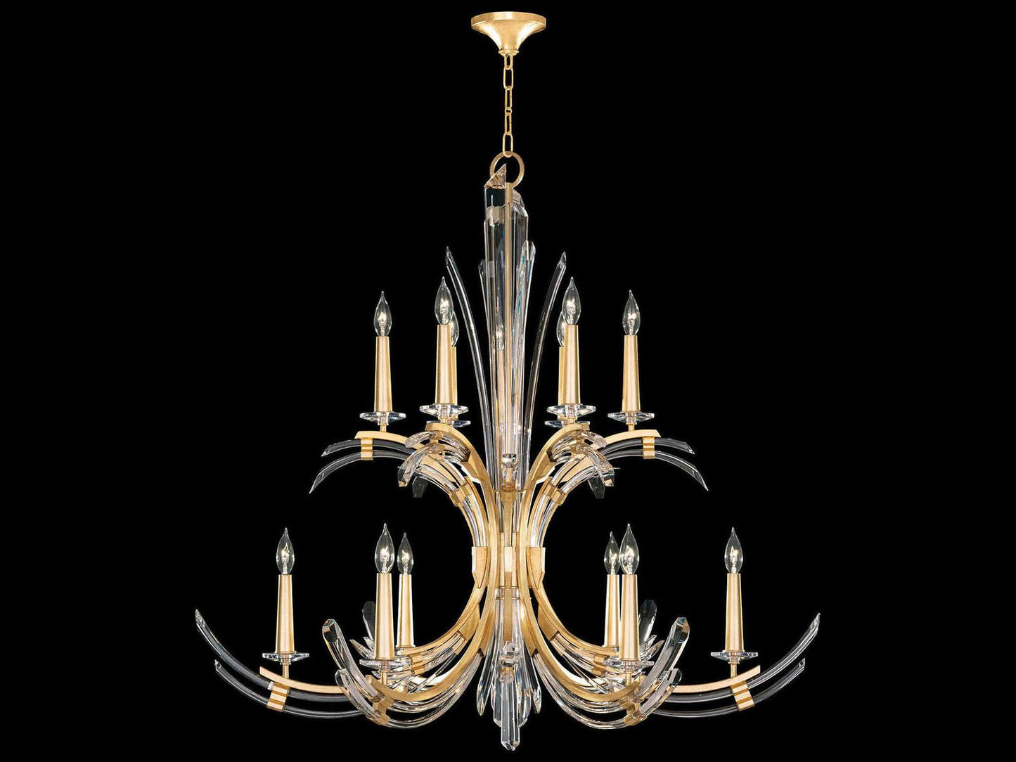 Fine Art Handcrafted Lighting 12-Light Trevi Candelabra Chandelier with Crystal Accents