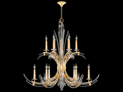 Fine Art Handcrafted Lighting 12-Light Trevi Candelabra Chandelier with Crystal Accents