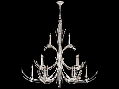 Fine Art Handcrafted Lighting Trevi 15-Light Candelabra Chandelier with Hand-Carved Crystals