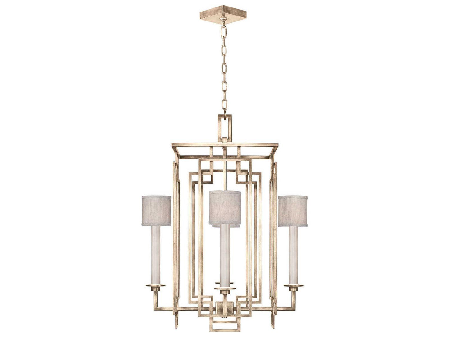Fine Art Handcrafted Lighting Cienfuegos 4-Light Gold Leaf Candelabra Drum Chandelier