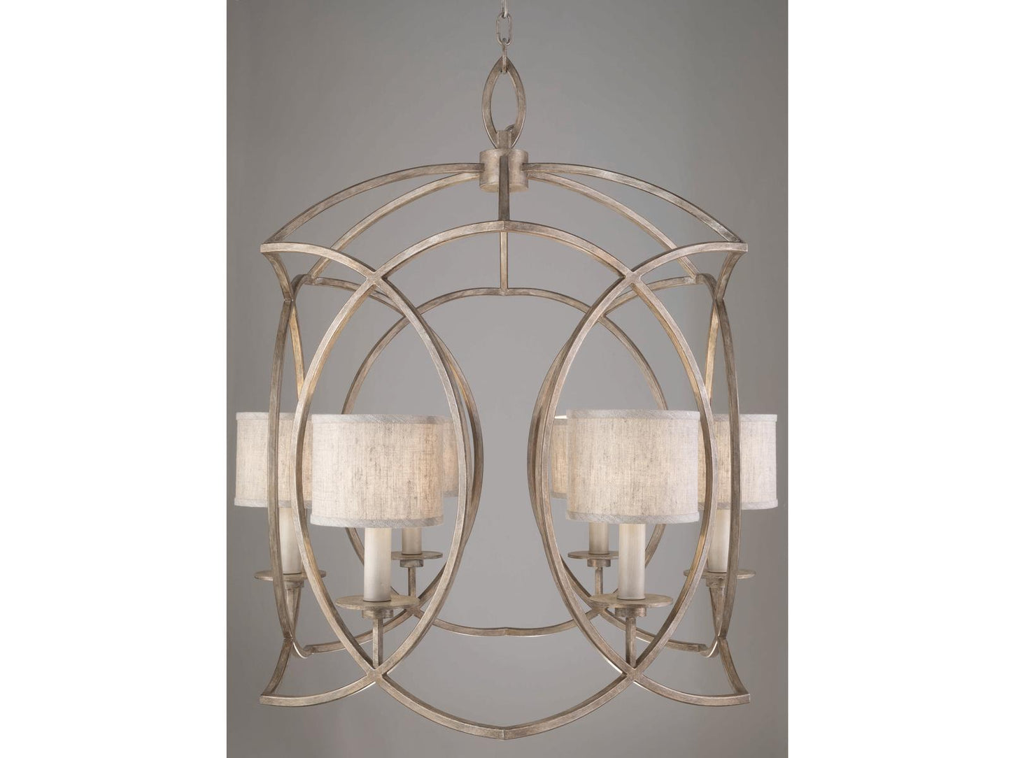 Fine Art Handcrafted Lighting Cienfuegos 6-Light Chandelier in Gray with Fabric Shades
