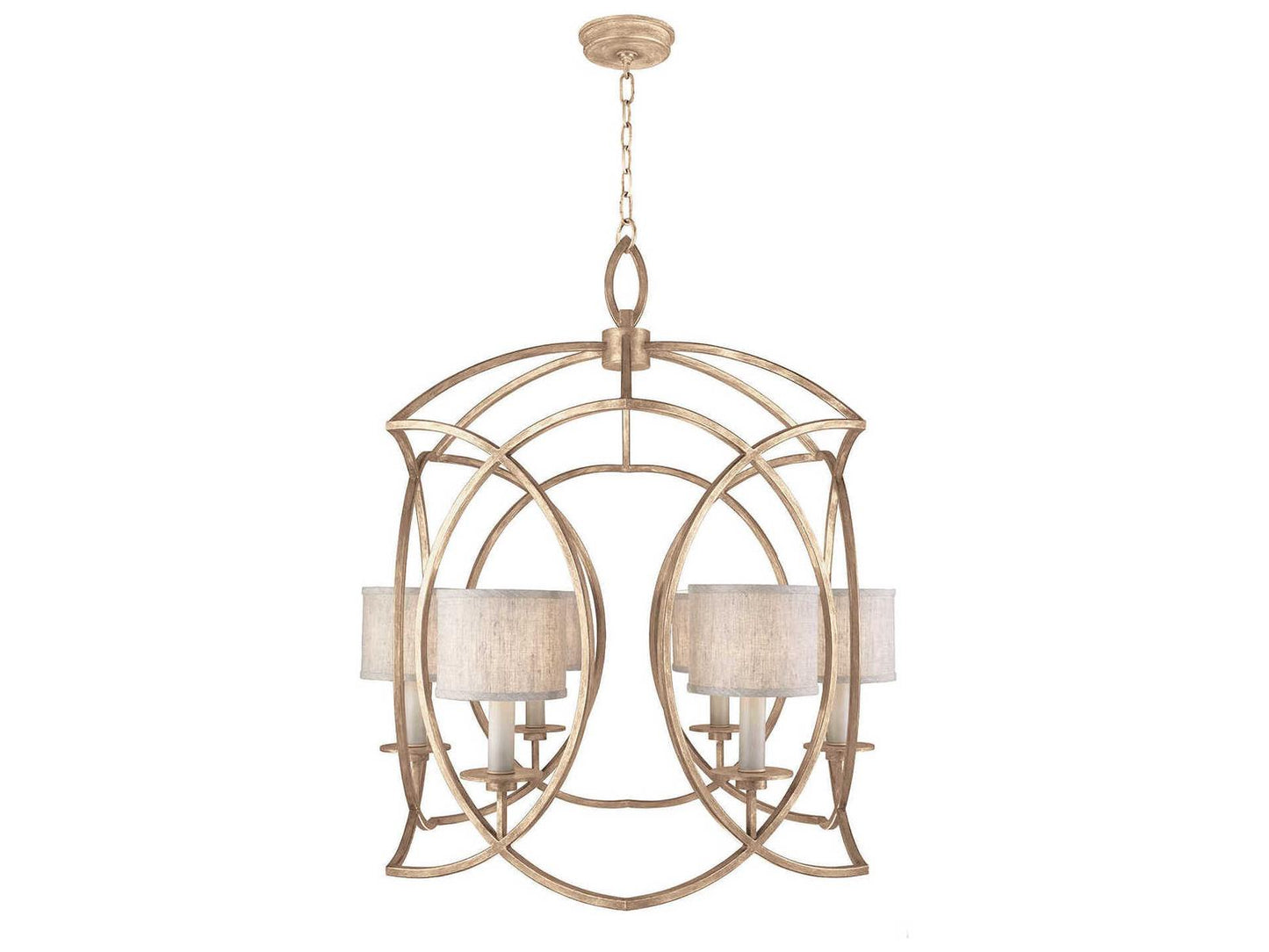 Fine Art Handcrafted Lighting Cienfuegos 6-Light Gold Leaf Candelabra Drum Chandelier