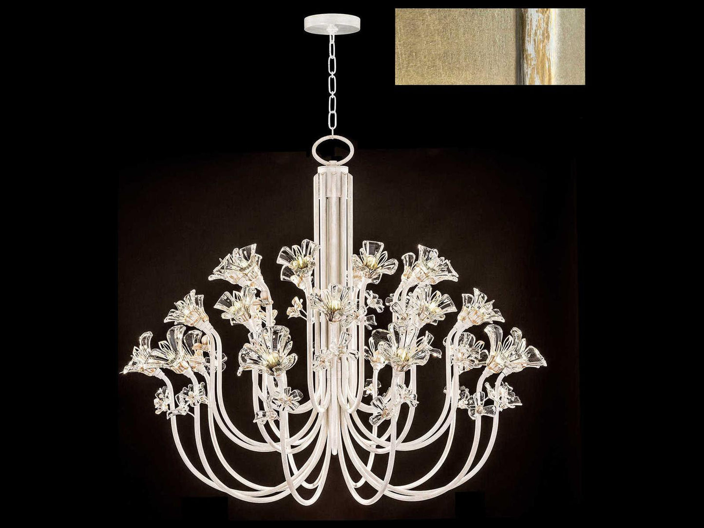 Fine Art Handcrafted Lighting 30-Light Azu Crystal Chandelier in Gold Leaf