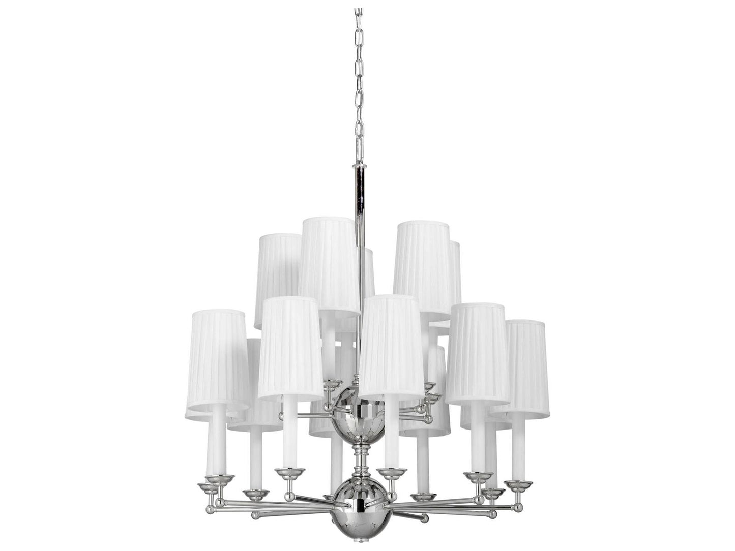 Frederick Cooper 15-Light Jermyn Street Empire Tiered Chandelier in Polished Nickel