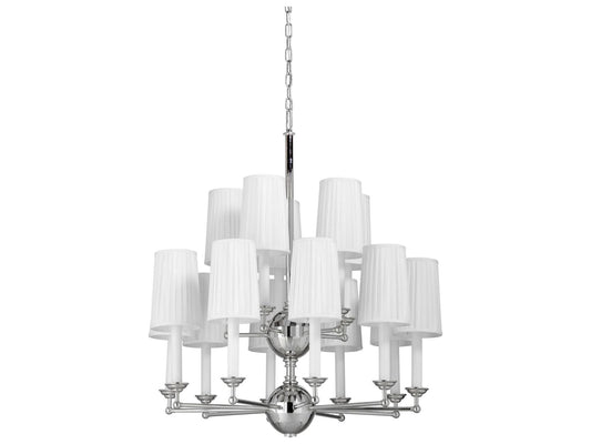 Frederick Cooper 15-Light Jermyn Street Empire Tiered Chandelier in Polished Nickel