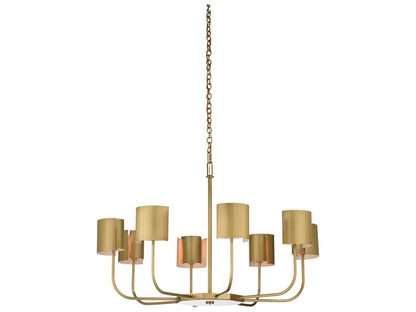 Frederick Cooper 8-Light Castle Yard Geometric Linear Chandelier in Antique Brass