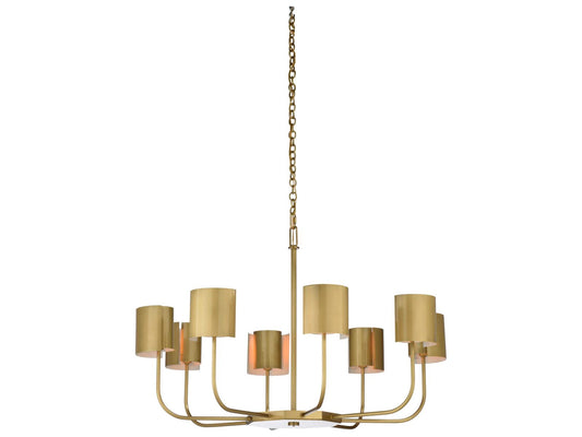 Frederick Cooper 8-Light Castle Yard Geometric Linear Chandelier in Antique Brass