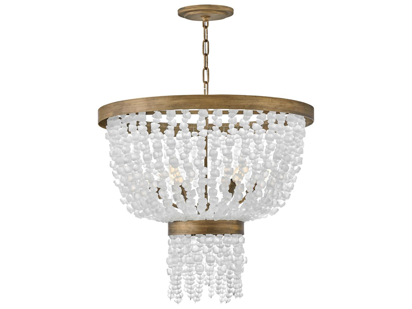 Fredrick Ramond Dune 6-Light Burnished Gold Chandelier with Sea Glass Accents