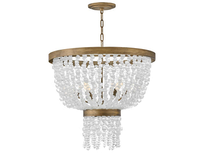 Fredrick Ramond Dune 6-Light Burnished Gold Chandelier with Sea Glass Accents